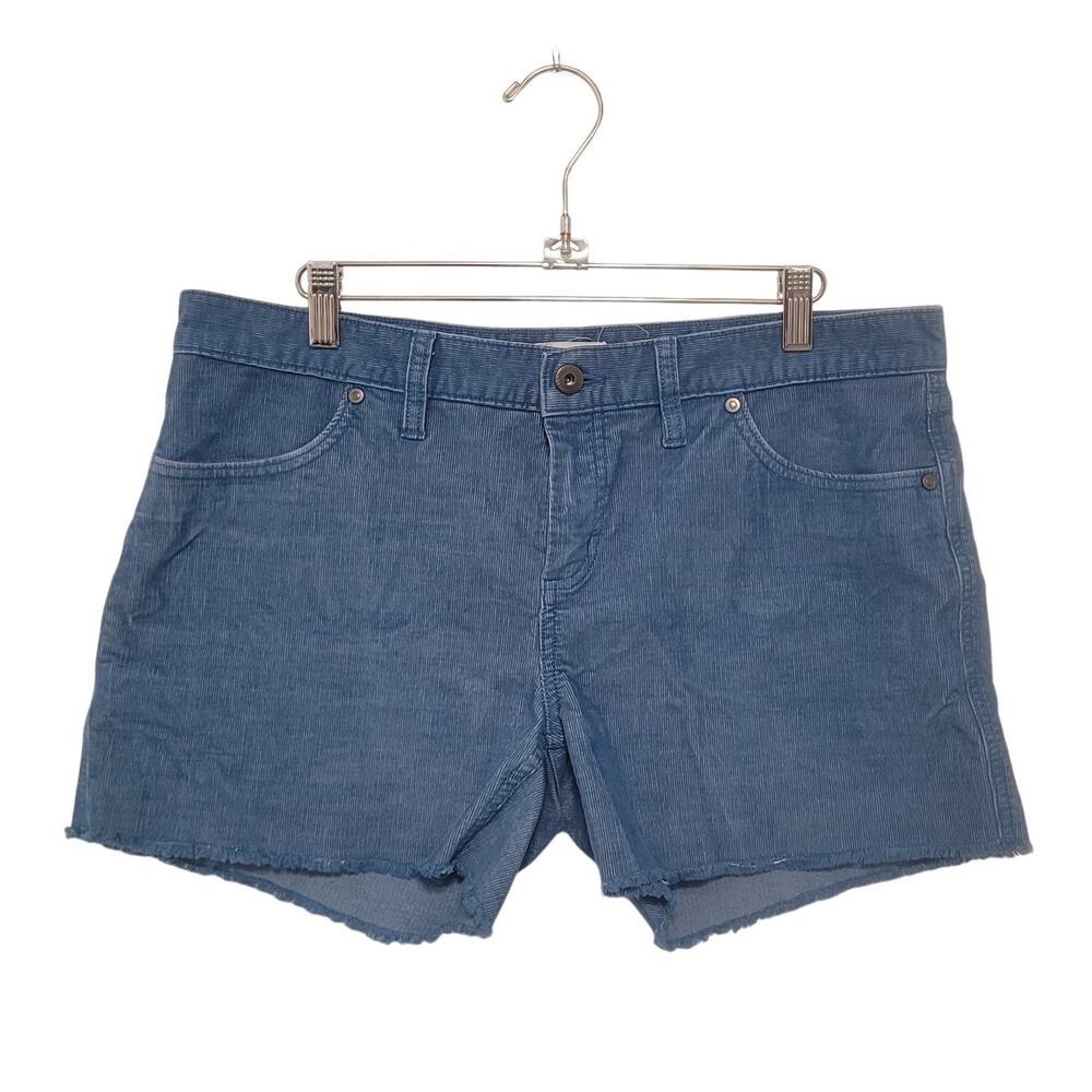 Carve Designs Oahu 4” Corduroy Raw Hem Cut Off Shorts Size 8 Blue Coastal